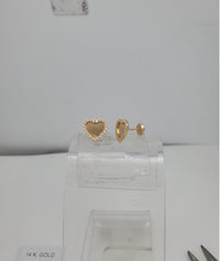Cubic Zirconia Heart Earring (14K)