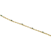 Emerald Fancy Diamond Bracelet (14K).
