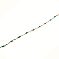 Emerald & Diamond Fancy Bracelet (10K).