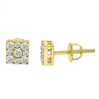 Diamond Square Earrings (14K).