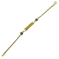 Blue Evil Eye Baby ID Bracelet (14K).