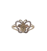 Tricolor Butterfly Zirconia Guadalupe Ring (14K)