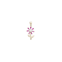 Cubic Zirconia Flower Cross Pendant (14K)