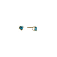 Zirconia Heart Stud Earrings (14K)