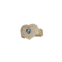 Cubic Zirconia Cuban Heart Ring (14K)