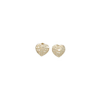 Diamond-Cut Heart Shaped Nugget Earrings(14K)