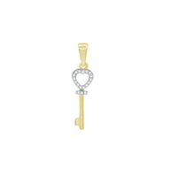 Diamond Heart Key Pendant (14K)