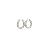 Oval Hoop Earrings (Silver)