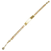 Leaf Design Link ID Fancy Bracelet (14K).