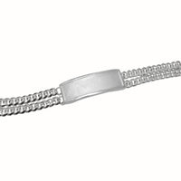 Double Cuban Link ID Bracelet (Silver)