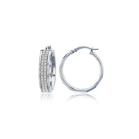 Glitter Hoop CZ Earring (Silver)