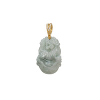 Jade Chinese Zodiac Tiger Pendant (14K)