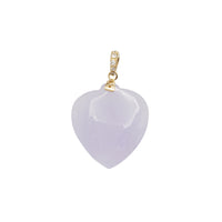 Diamond Purple Jade Heart Pendant (14K)