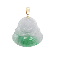 Laughing Buddha Jade Pendant (14K)