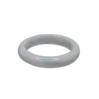 White & Green Jade Bangle Bracelet (Jade)