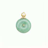 Round Jade Diamond Bail Pendant (14k)