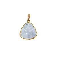 Gold Frame Laughing Buddha Pendant Jade (14K)