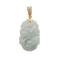 Diamond Jade OX Pendant (14K)