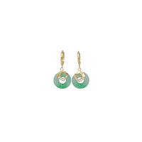 Lucky Round Jade Earrings (14K)