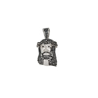 Black Stone Jesus Head Pendant (Silver)