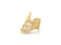 Cubic Zirconia Wave Ring (18K)