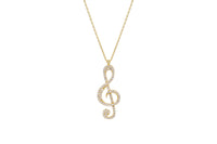 Zirconia Key Signature Fancy Necklace (14K)