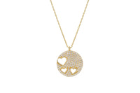 Zirconia Heart Round Shape Pendant (14K)