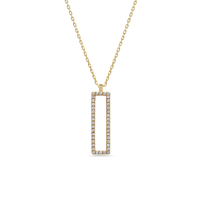 Zirconia Rectangle Shape Necklace (14K)