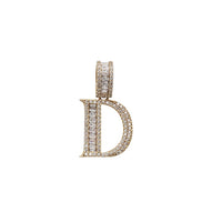 Zirconia Baguettes Initial Letter Pendant (14K)