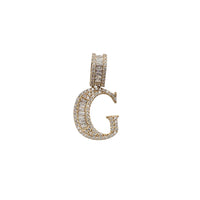 Zirconia Baguettes Initial Letter Pendant (14K)