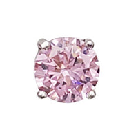 Multicolor Zirconia Solitaire Round Stud Earring (Silver)