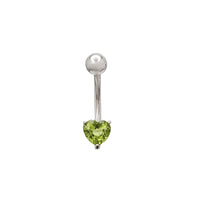 Zirconia Heart Shaped Body Jewelry (Silver)