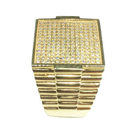 Iced-Out Rolex-Style Ring (Silver)