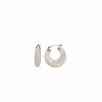 Mother of Pearl Hoop Earrings (14K)