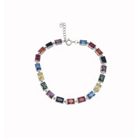 Multi-Color Lady CZ Bracelet (Silver)