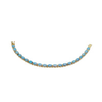 Oval Blue Opal Color Bracelet (14K).