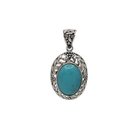 Antique-Finish Oval Pendant (Silver)