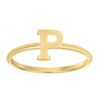 Plain Initial Letter Ring (14K)