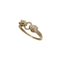 Cubic Zirconia Panther Head Bangle (14K).