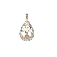 Tree of Life Teardrop Frame Pendant (14K)