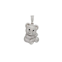 Iced-Out Teddy Bear Pendant (Silver)