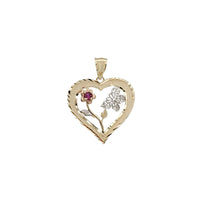 Rose & Butterfly Heart Pendant (14K)