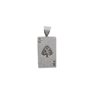 Cubic Zirconia Pocket Card Pendant (Silver)