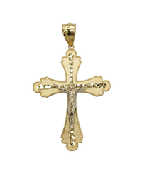 Diamond-Cut Crucified Jesus Pendant (14K)
