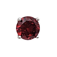 Multicolor Zirconia Solitaire Round Stud Earring (Silver)