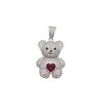 Iced-Out Teddy Bear Pendant (Silver)