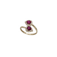 Birthstone Heart Bypass CZ Ring (14K)