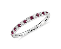 Ruby & Diamond Half Eternity Ring (14k)