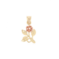 Two Tone Diamond Cut Rose Pendant (14K)