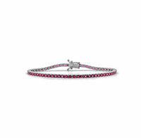 Red Ruby Tennis Bracelet (Silver)